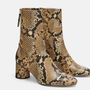 Zara printed snake booties